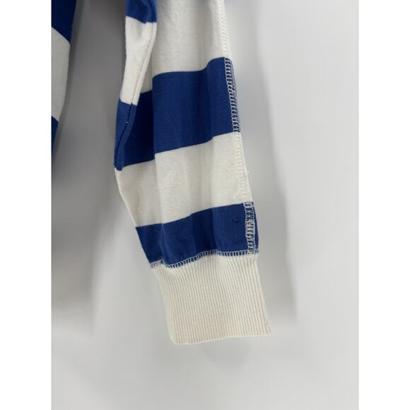 Vintage Lindsey Blake Shirt Womens Small Petite Blue White Striped 3/4 Sleeves - Picture 4 of 16